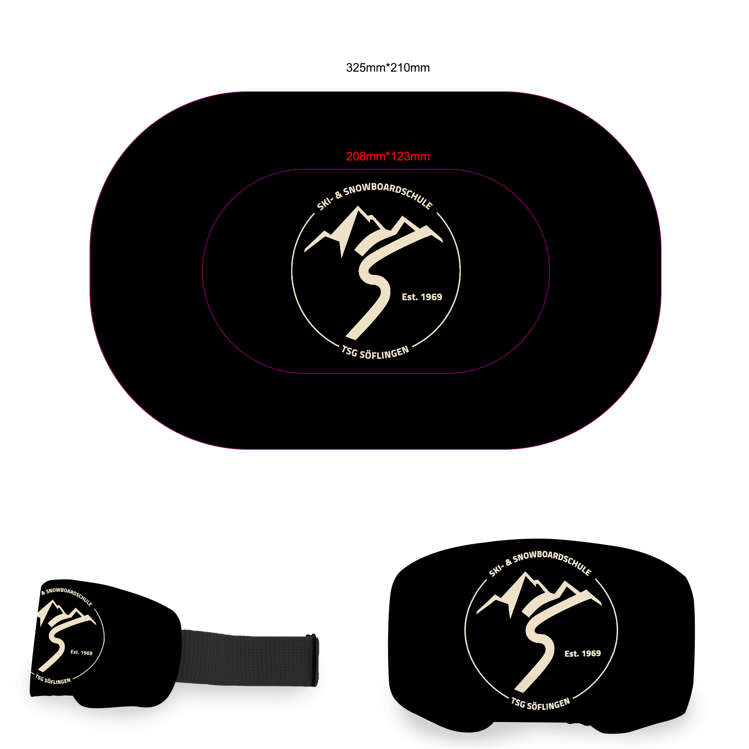 Skibrillen Cover mit Logo ｜ Skibrillenhülle personalisieren ｜ Skibrillenhülle bedrucken