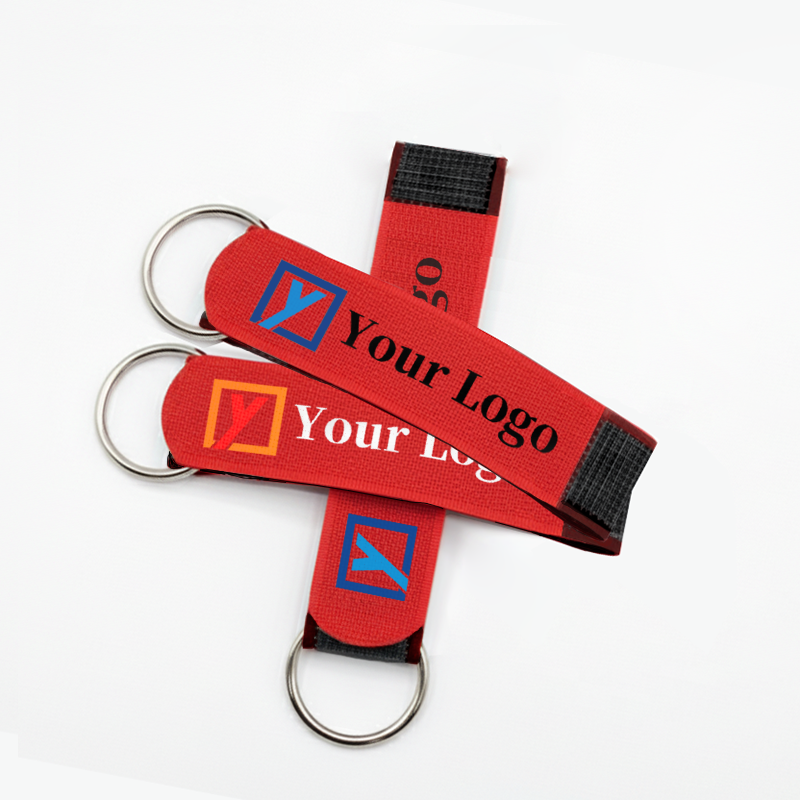 Schlüsselanhänger mit Klettverschluss / Klettband - 1a Werbeartikel - Klettband mit Metallöse
