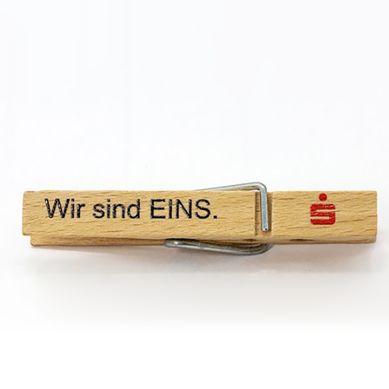 	Holz Wäscheklammern mit Logo-Branding