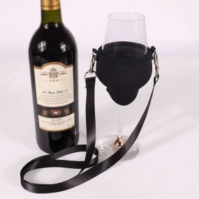 Neopren Wein Glas Halter mit Band für Messen und Events