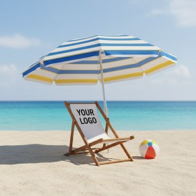 Liegestuhl mit Logo bedrucken als Werbeartikel