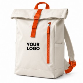 Rolltop Rucksack mit Firmenlogo – personalisierte Werbe...