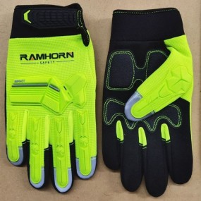 Arbeitshandschuhe in Firmenfarbe mit Logodruck