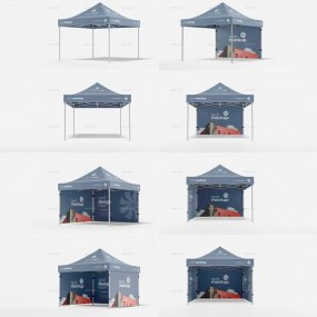 Faltpavillon individuell bedruckt – offen oder komplett...