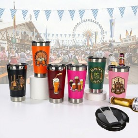 Isolierbecher 600 ml mit individuellem Logo - Edelstahl...