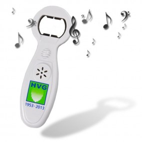 Musikalischer Flaschenöffner mit eignem Logo bedrucken