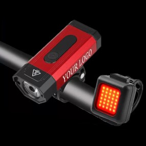 LED Fahrradlampen Set mit Logo