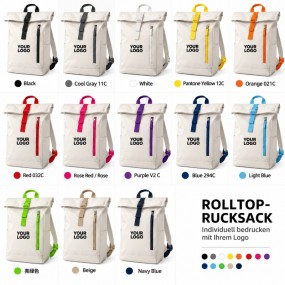 Individueller Rolltop Rucksack – mit Logo oder Motiv be...