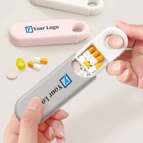 Tragbare Mini Pillen Aufbewahrungsbox mit Logo bedrucke...